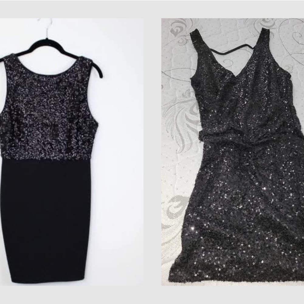 2 Elegant Black Sequin Dress For $10